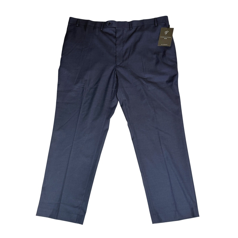 Shaquille O'Neal Mens Big & Tall Stretch Dress‎ Pants Blue 46W x 30L